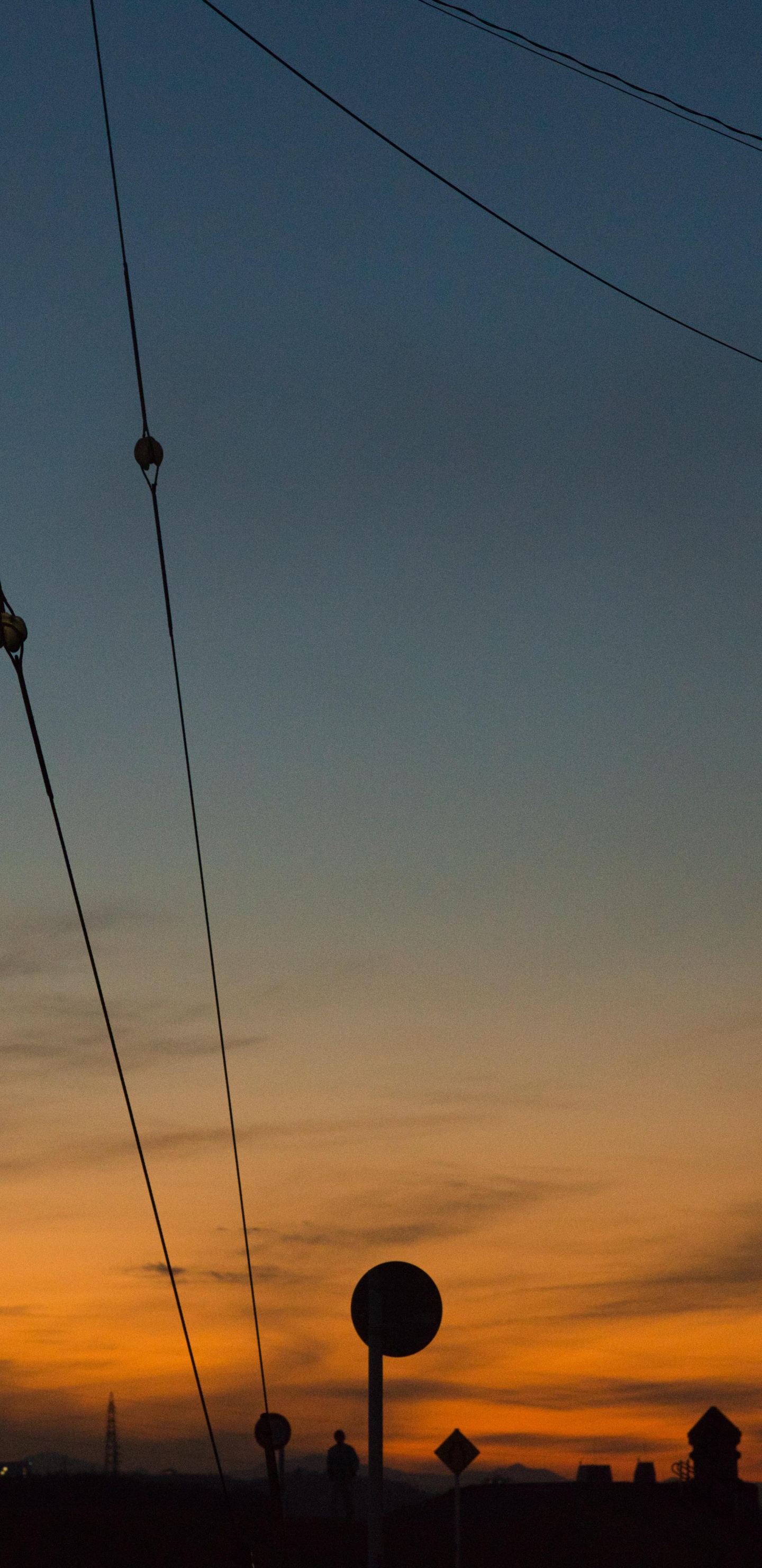 Ambiente, Infraestructura, Afterglow, Electricidad, Atardecer. Wallpaper in 1440x2960 Resolution