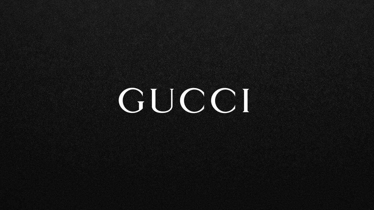 Logo, Black, Gucci, Text, Brand. Wallpaper in 1280x720 Resolution