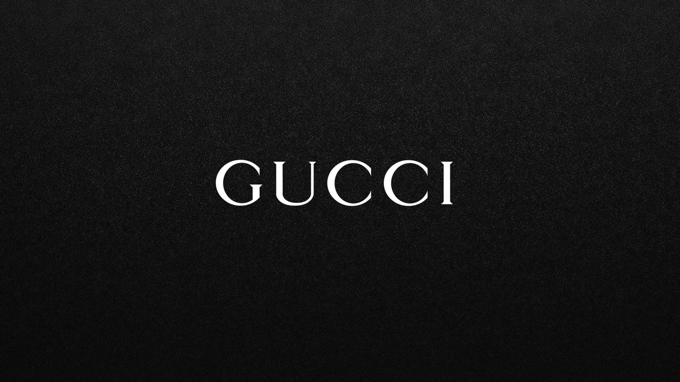 Logo, Black, Gucci, Text, Brand. Wallpaper in 1366x768 Resolution