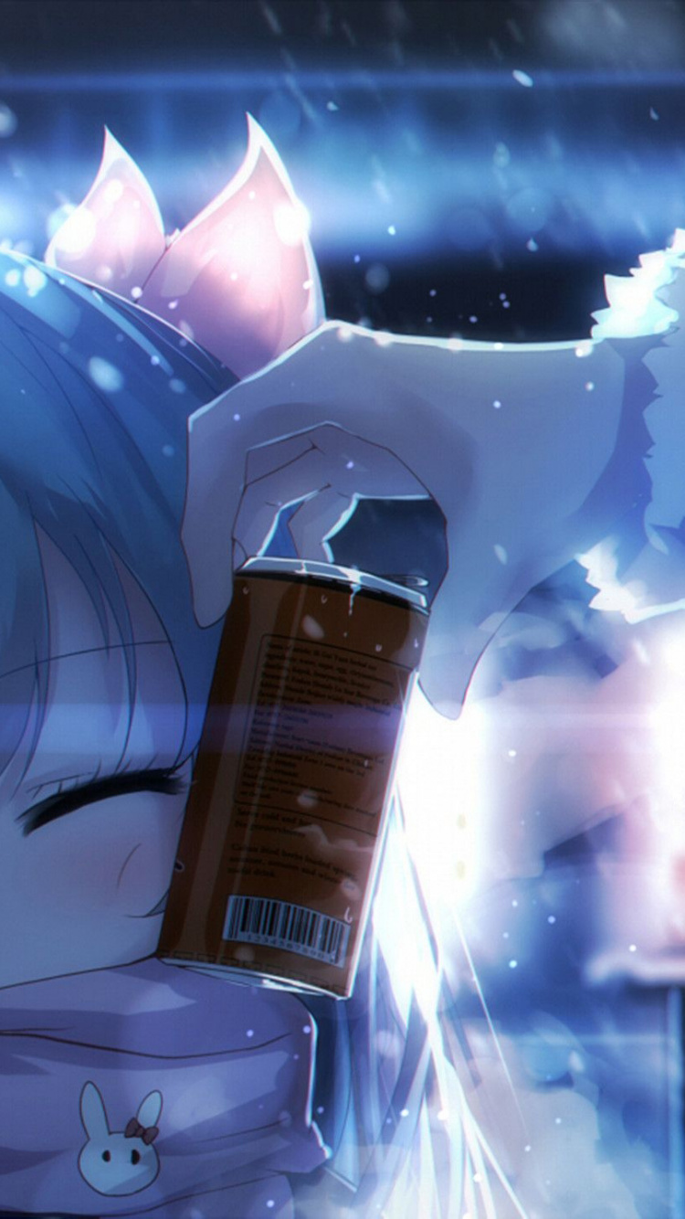 White Horse With Blue and White Lights. Wallpaper in 750x1334 Resolution