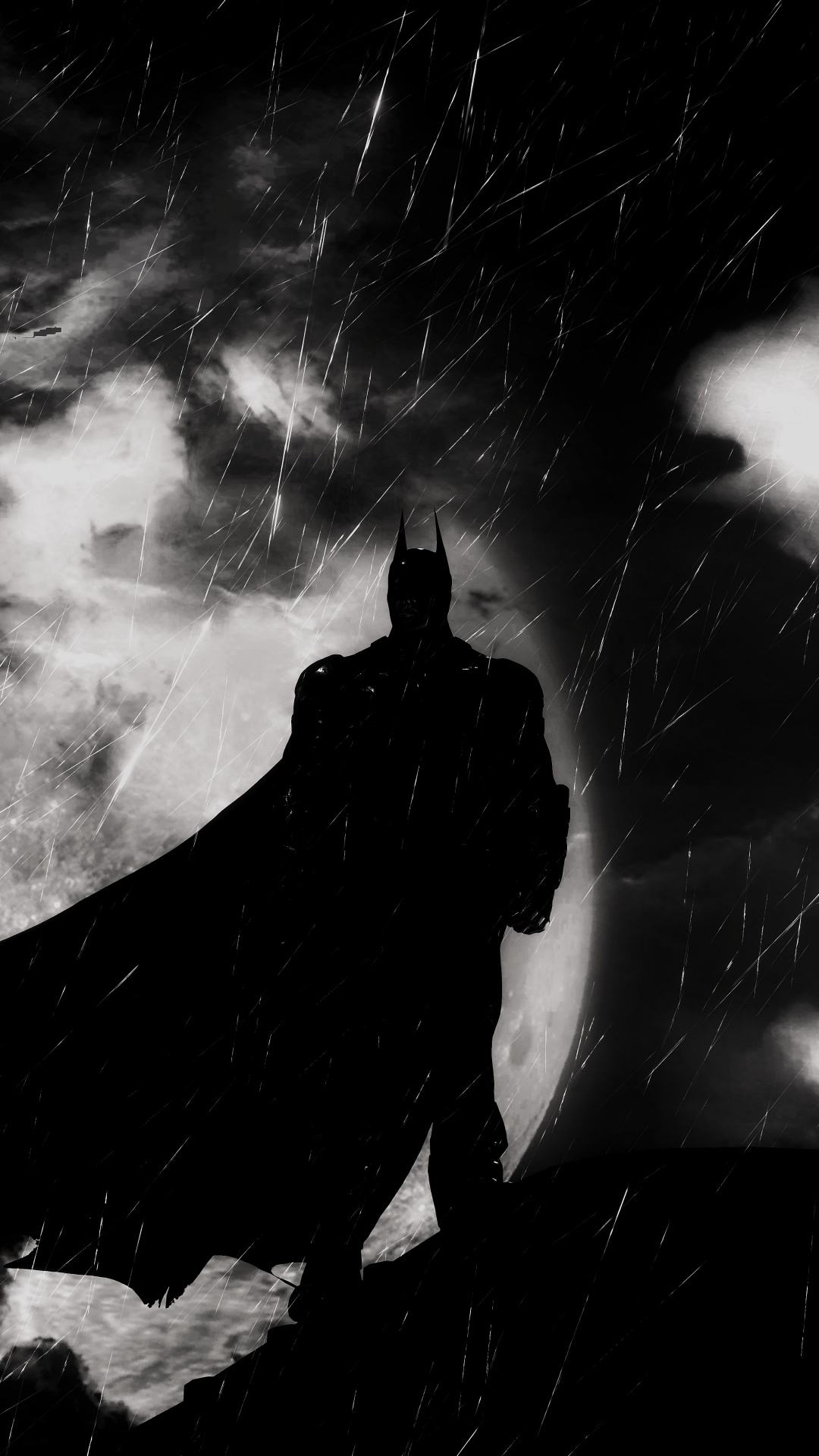 蝙蝠侠, 蝙蝠侠的骑士精神病院, 黑色的, 白色, 气氛 壁纸 1080x1920 允许
