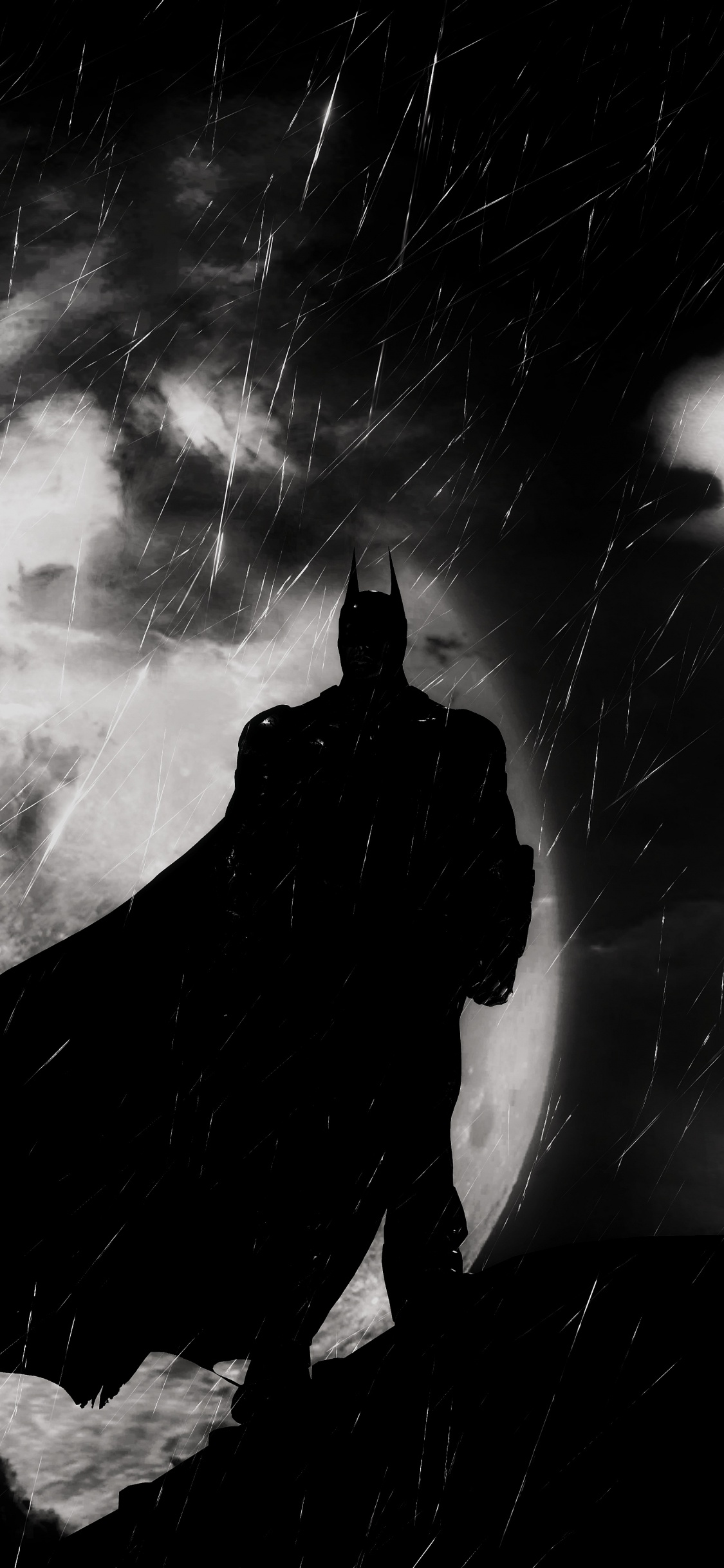 蝙蝠侠, 蝙蝠侠的骑士精神病院, 黑色的, 白色, 气氛 壁纸 1125x2436 允许
