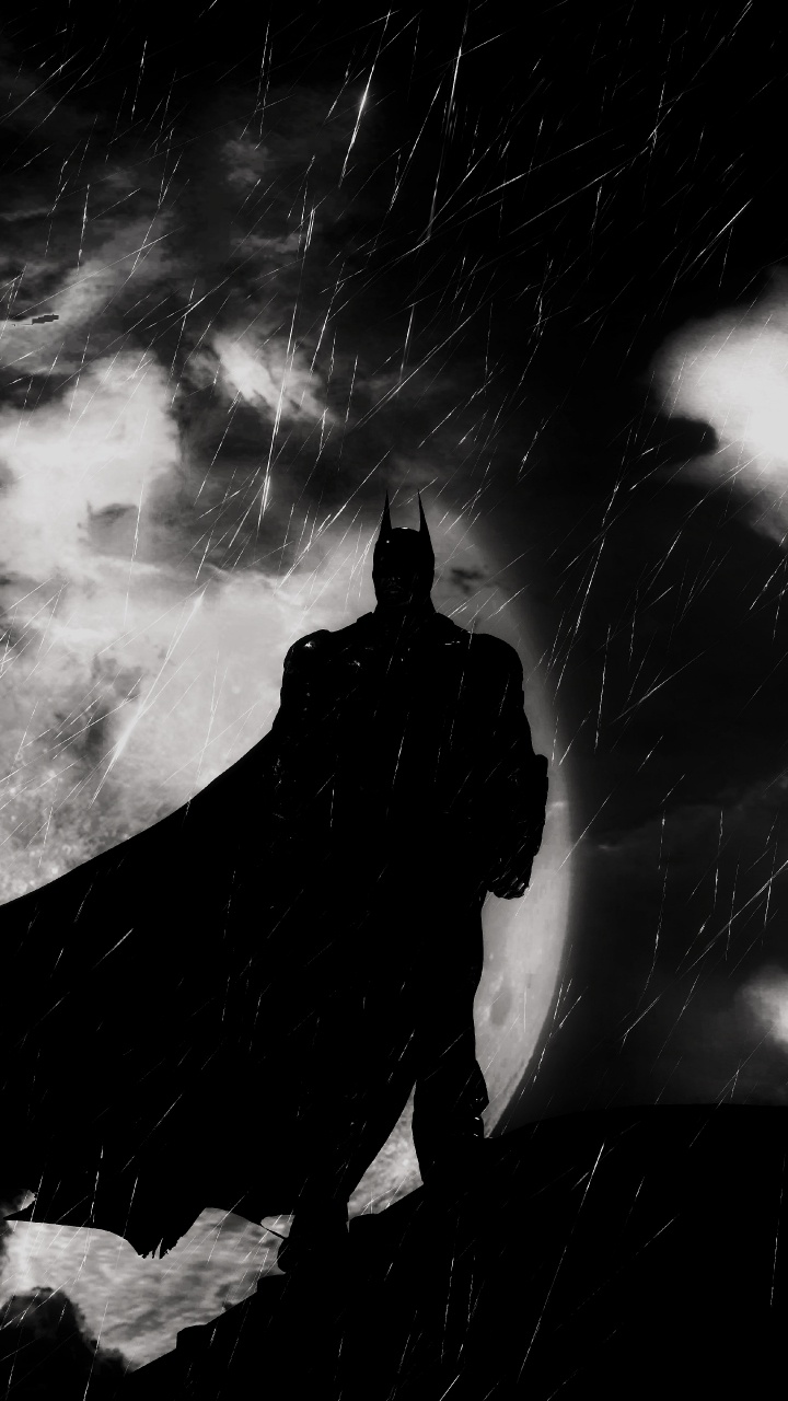 蝙蝠侠, 蝙蝠侠的骑士精神病院, 黑色的, 白色, 气氛 壁纸 720x1280 允许
