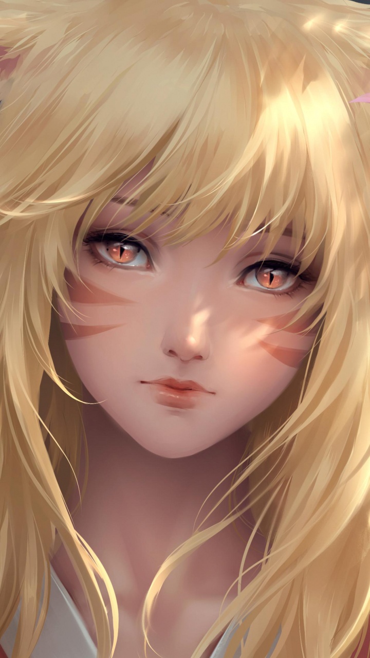 Blonde Haired Doll With Pink Ribbon. Wallpaper in 720x1280 Resolution