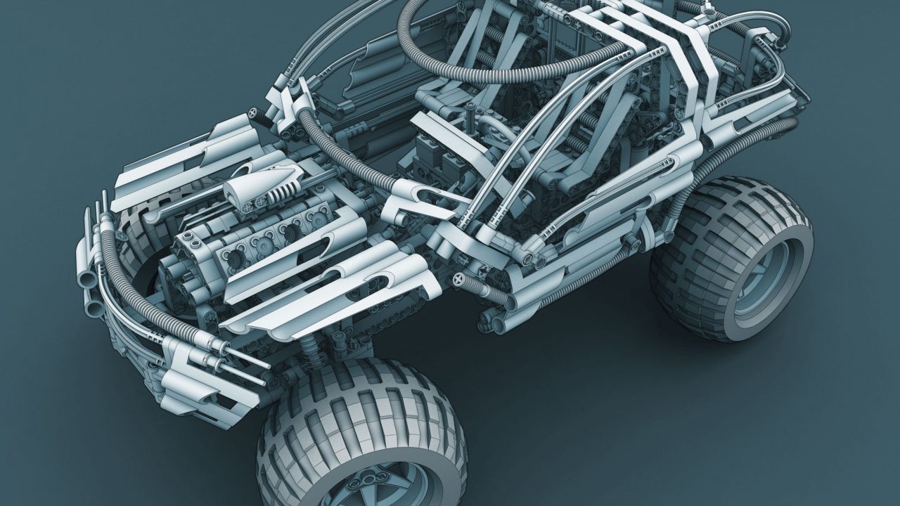 Grauer Und Schwarzer Automotor. Wallpaper in 1280x720 Resolution