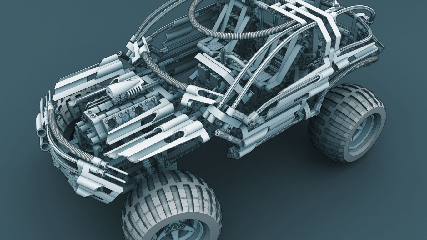 Motor de Coche Gris y Negro. Wallpaper in 1366x768 Resolution