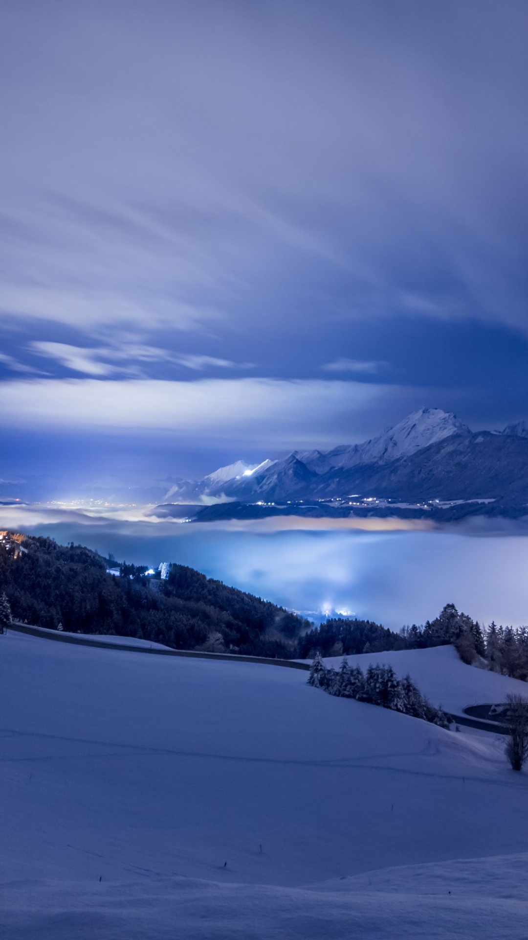 冬天, 性质, 冻结, 山脉, 天空 壁纸 1080x1920 允许