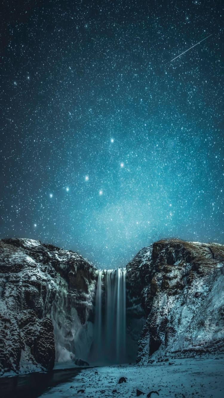 Natur Wunderbar, Natur, Malerei, Skgafoss, Atmosphäre. Wallpaper in 750x1334 Resolution