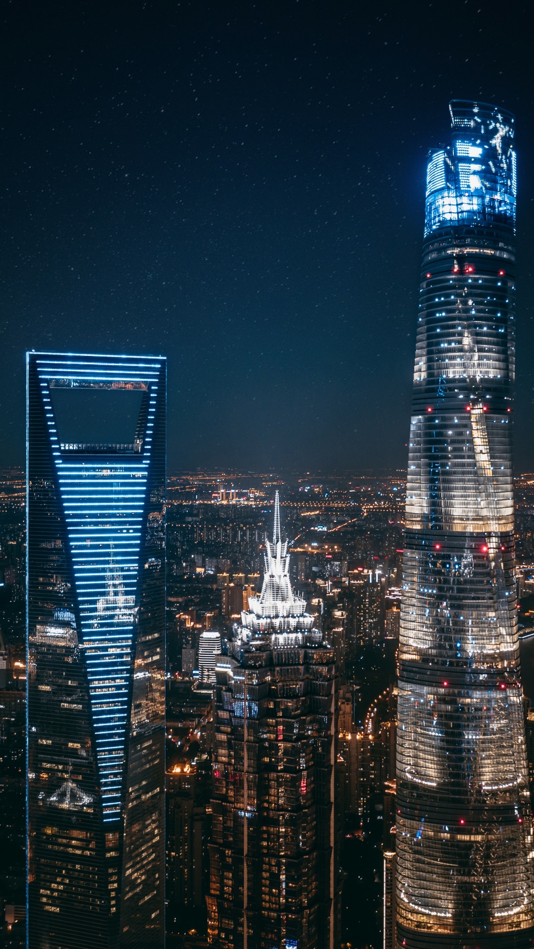 City Skyline During Night Time. Wallpaper in 1080x1920 Resolution
