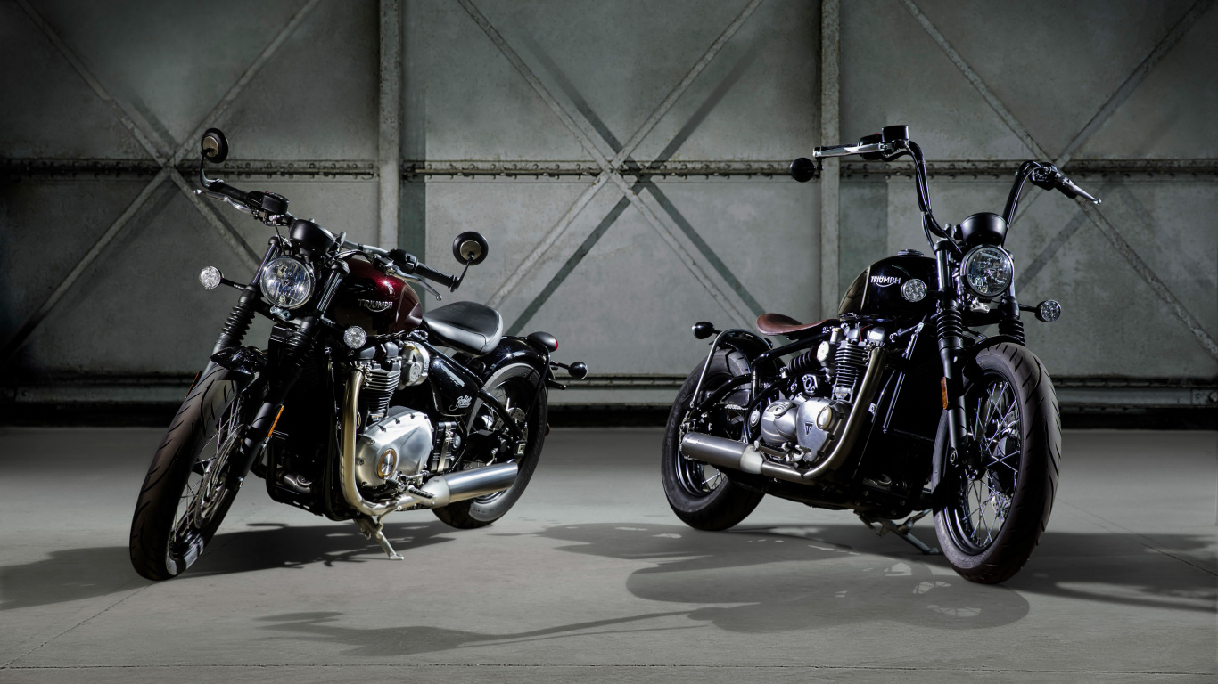 Moto Cruiser Noir et Argent. Wallpaper in 1366x768 Resolution