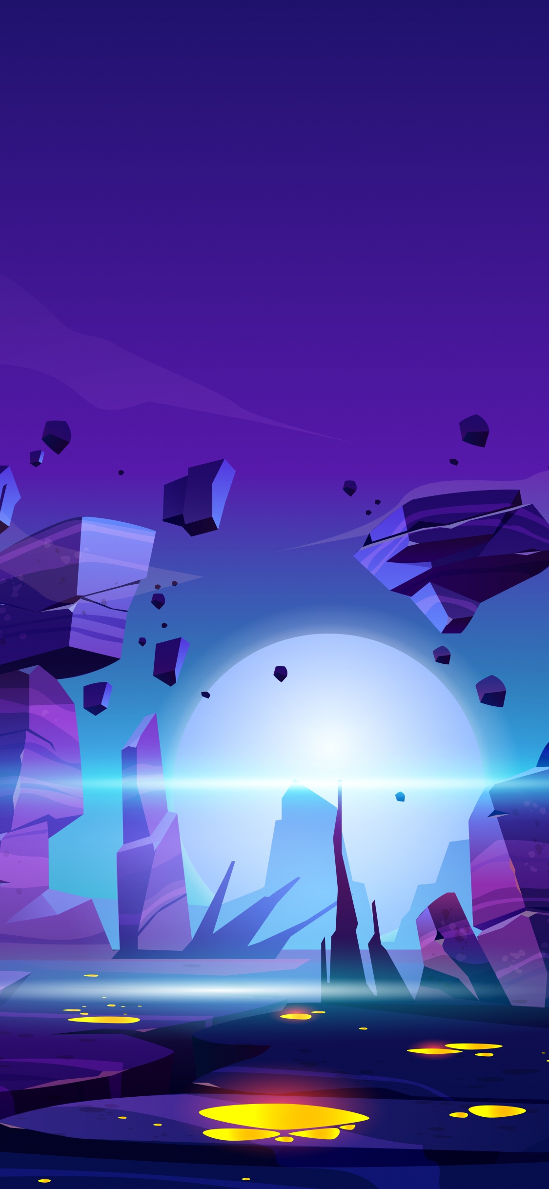 Außerirdisches Leben, Illustration, Planet, Vektor-Grafiken, Vektor. Wallpaper in 1125x2436 Resolution