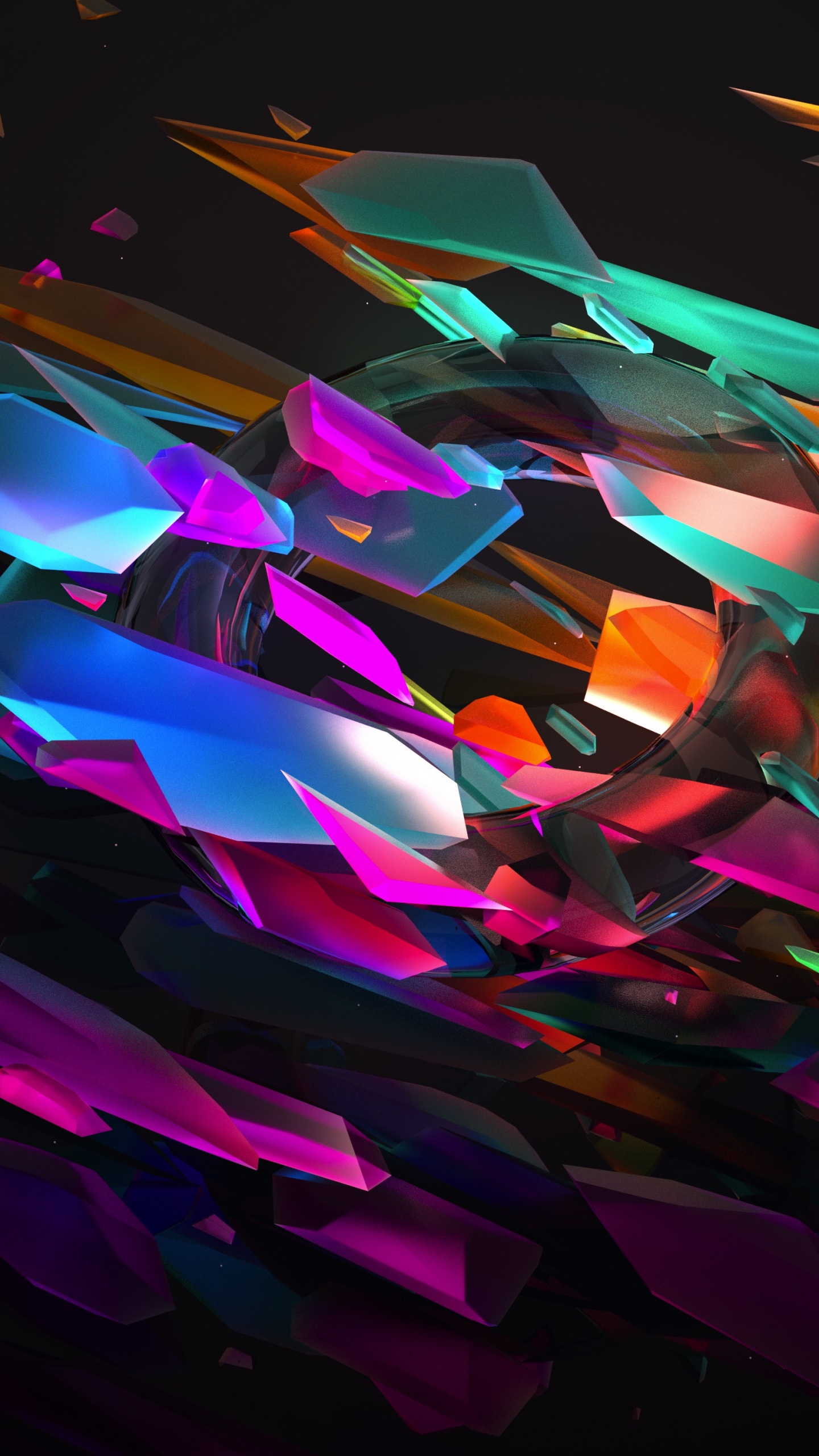 Purple Orange and Blue Abstract Art. Wallpaper in 1440x2560 Resolution