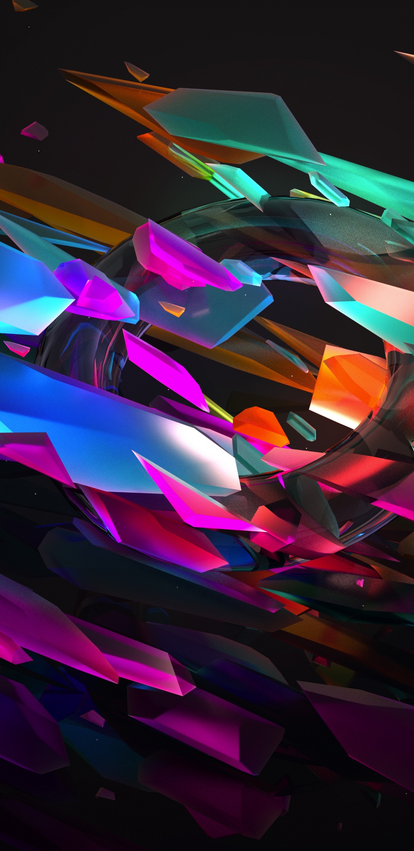 Purple Orange and Blue Abstract Art. Wallpaper in 1440x2960 Resolution