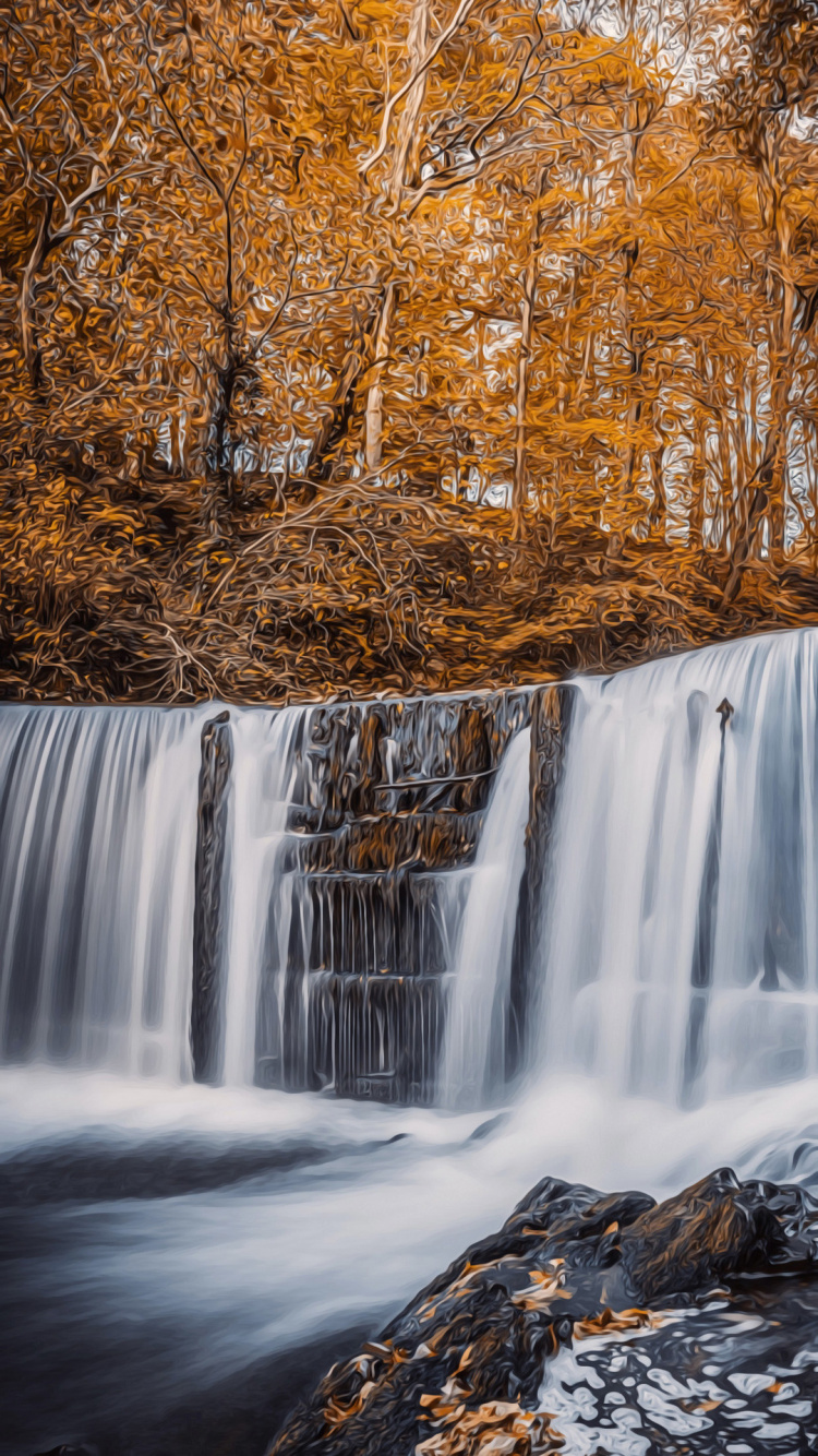 Waterfall, Current, Water, River, Light. Wallpaper in 750x1334 Resolution