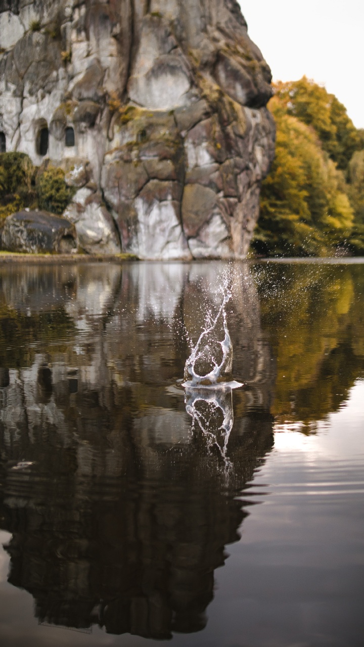 Réflexion, Rock, Nature, Arbre Céleste de Tokyo, Étang. Wallpaper in 720x1280 Resolution