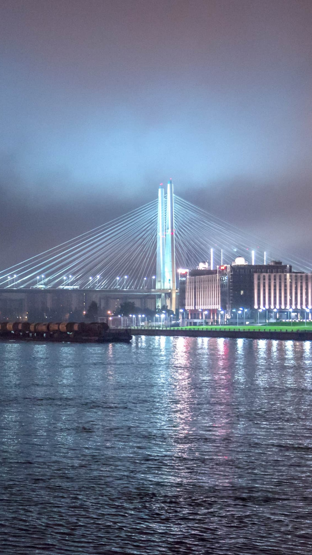 Bridge Over Body of Water During Night Time. Wallpaper in 1080x1920 Resolution