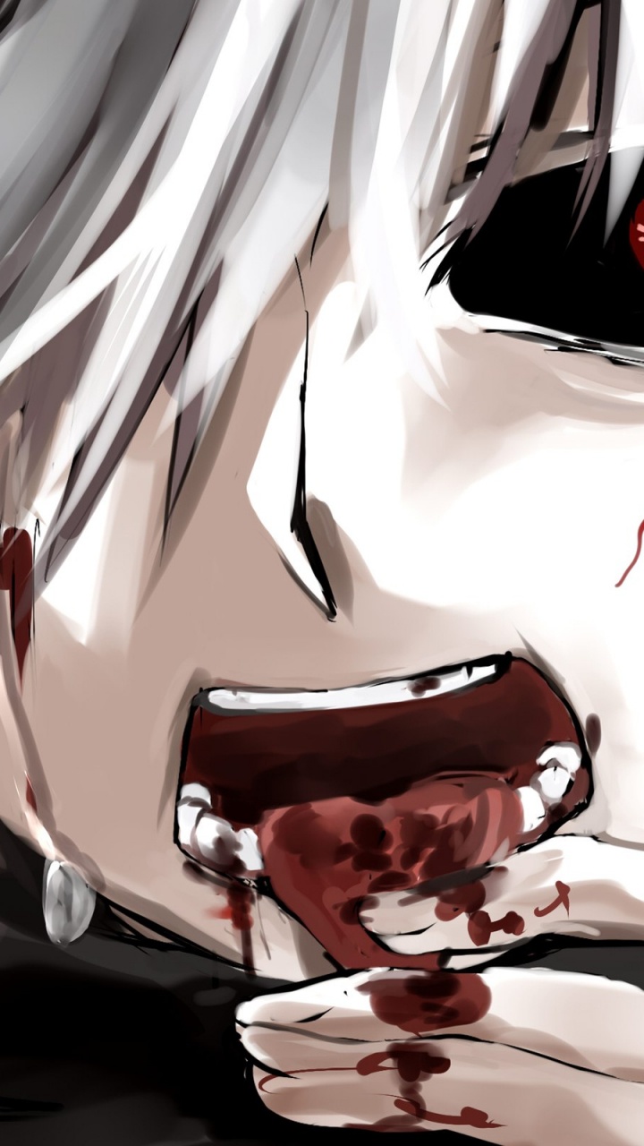 White Haired Male Anime Character. Wallpaper in 720x1280 Resolution