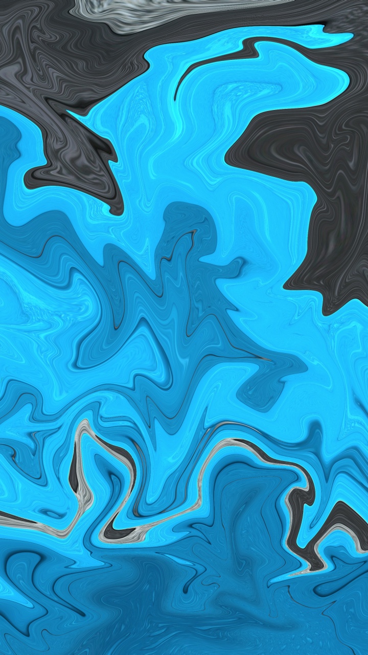 Blaue Und Schwarze Abstrakte Malerei. Wallpaper in 720x1280 Resolution