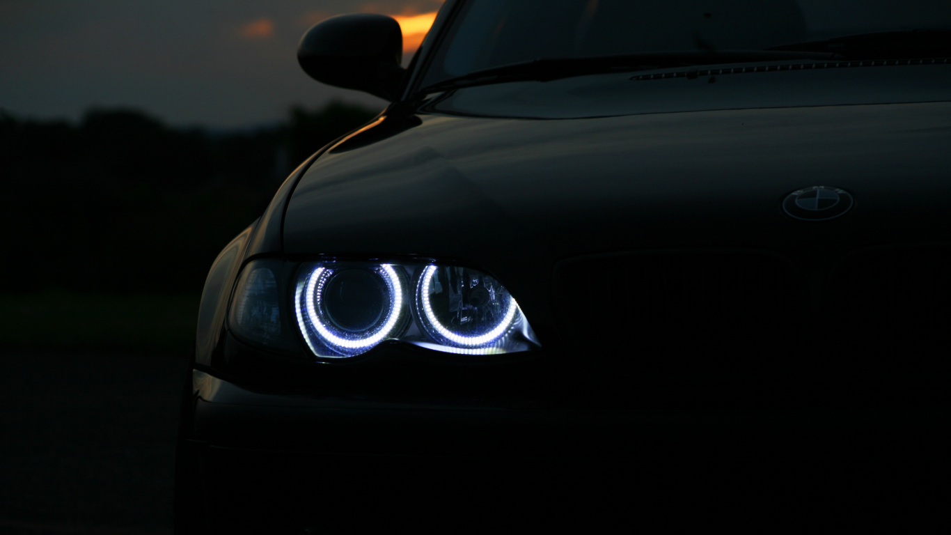 Schwarz Bmw m3 Coupé. Wallpaper in 1366x768 Resolution