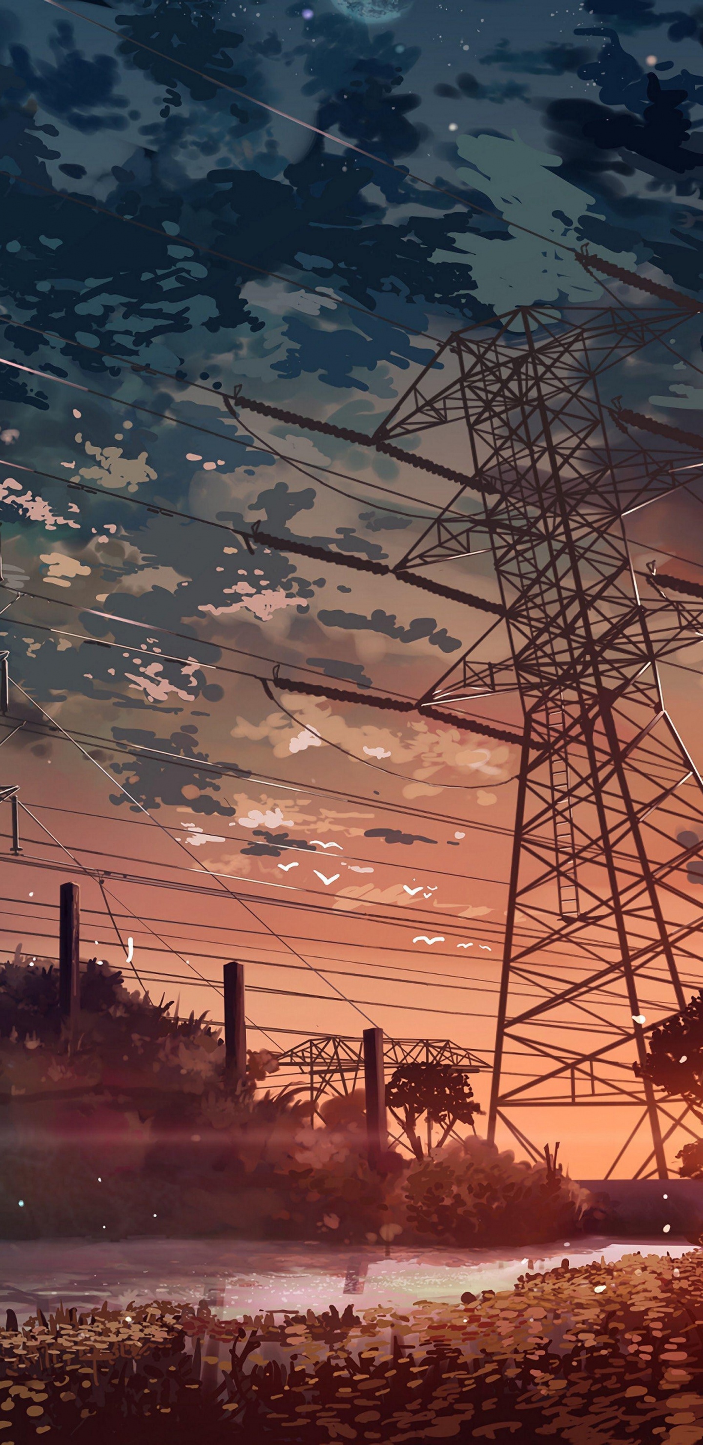 Anime, Theatrical Scenery, Landscape, Art, Cloud. Wallpaper in 1440x2960 Resolution