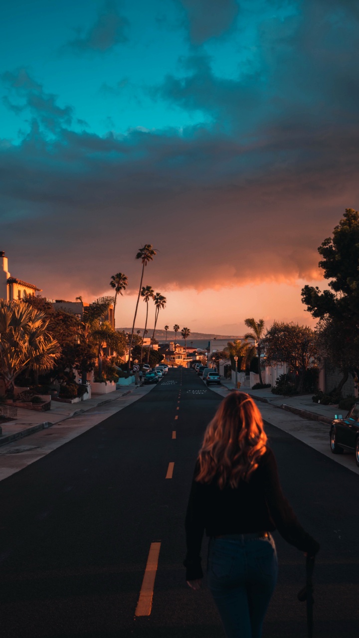 Los Angeles, Cloud, Atmosphere, Plant, Afterglow. Wallpaper in 720x1280 Resolution