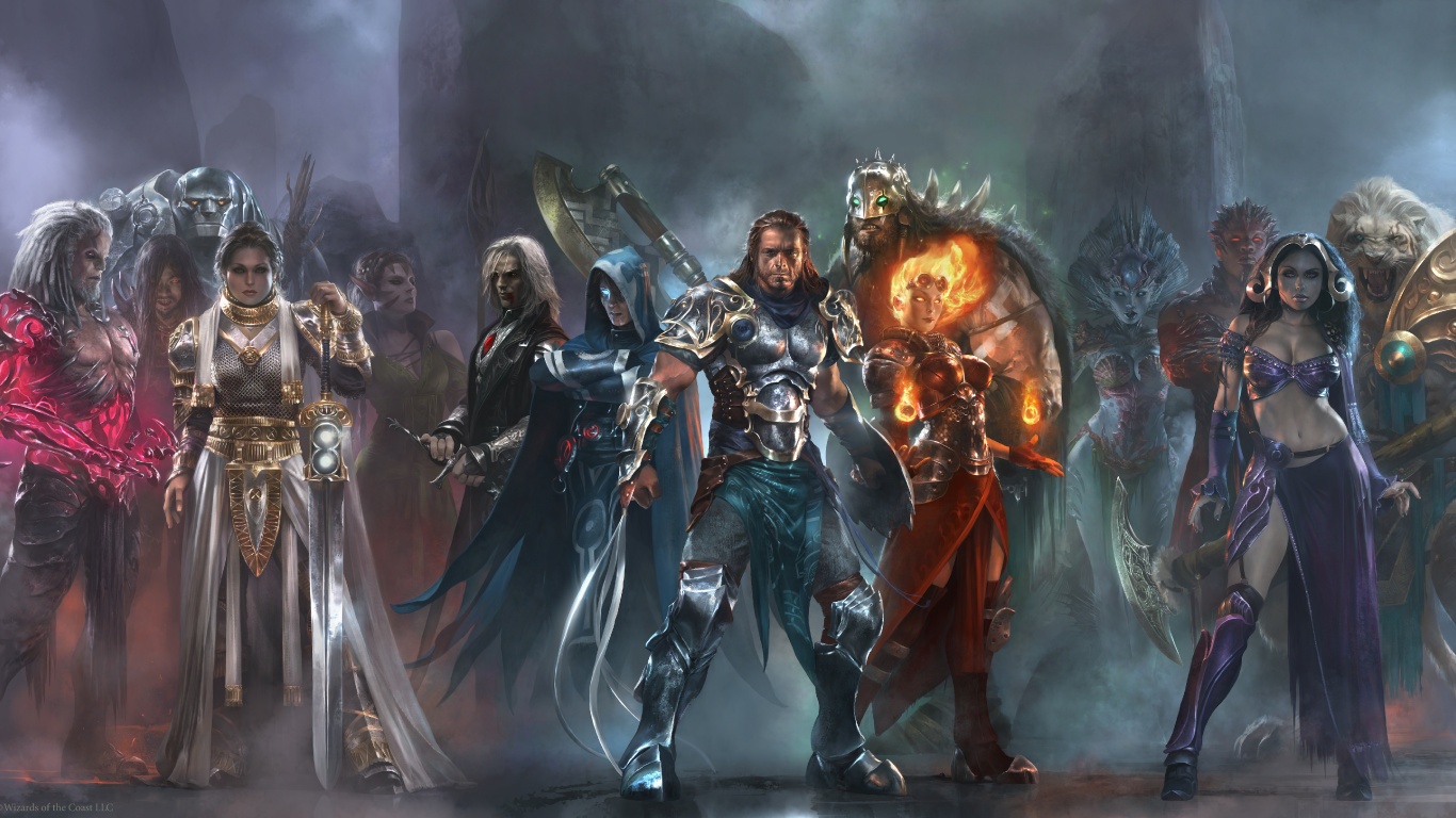 Gruppe Von Männern im Schwarzen Und Roten Anzug, Die Schwerter Halten Holding. Wallpaper in 1366x768 Resolution