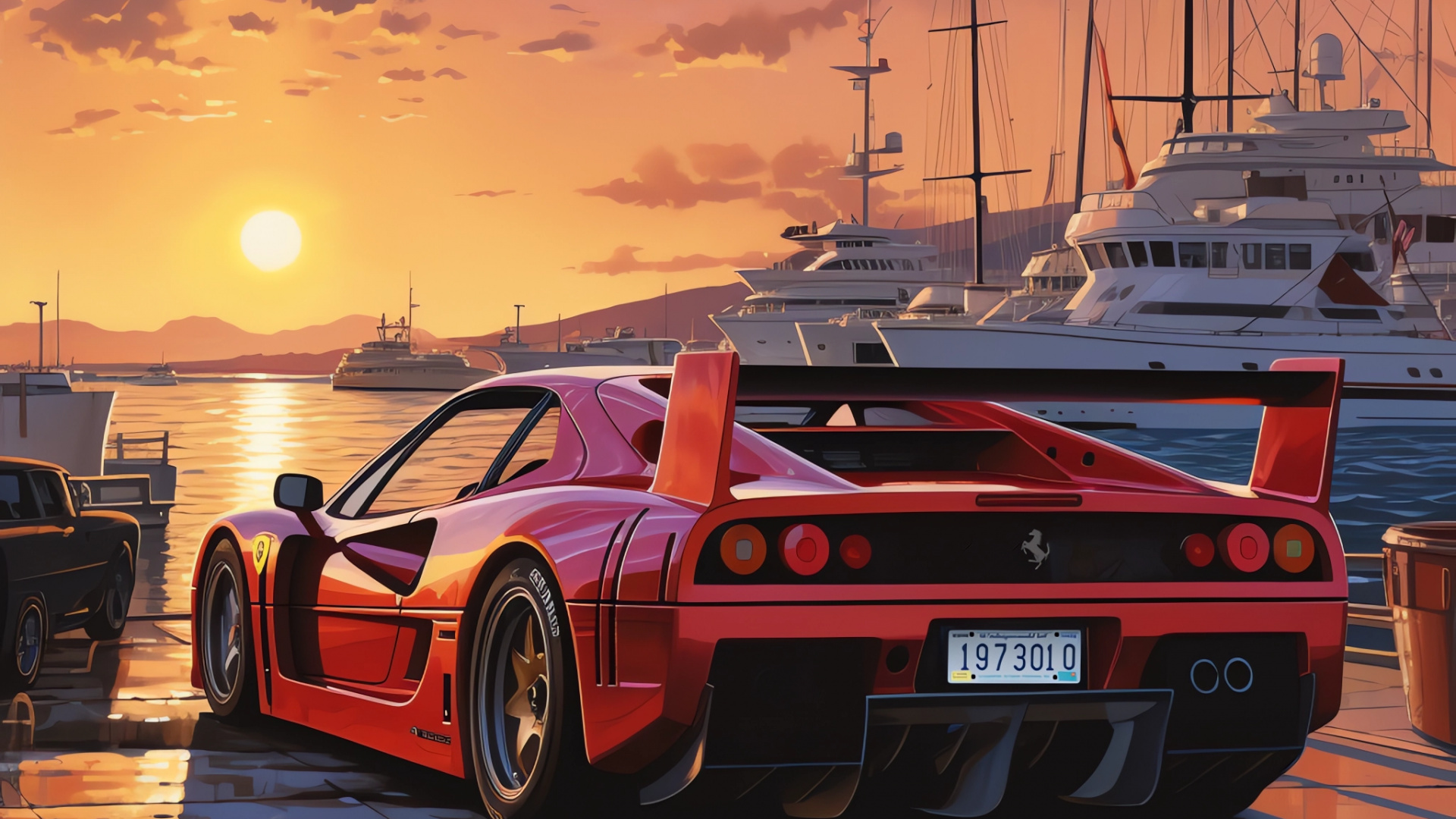 Grand Tourer, Deportivo, Coche, Carro de Lujo, Ferrari F40. Wallpaper in 1920x1080 Resolution