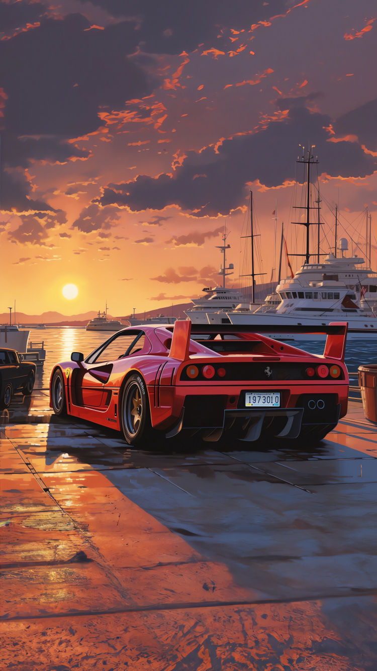 Grand Tourer, Sportwagen, Car, Luxusauto, Ferrari F40. Wallpaper in 750x1334 Resolution