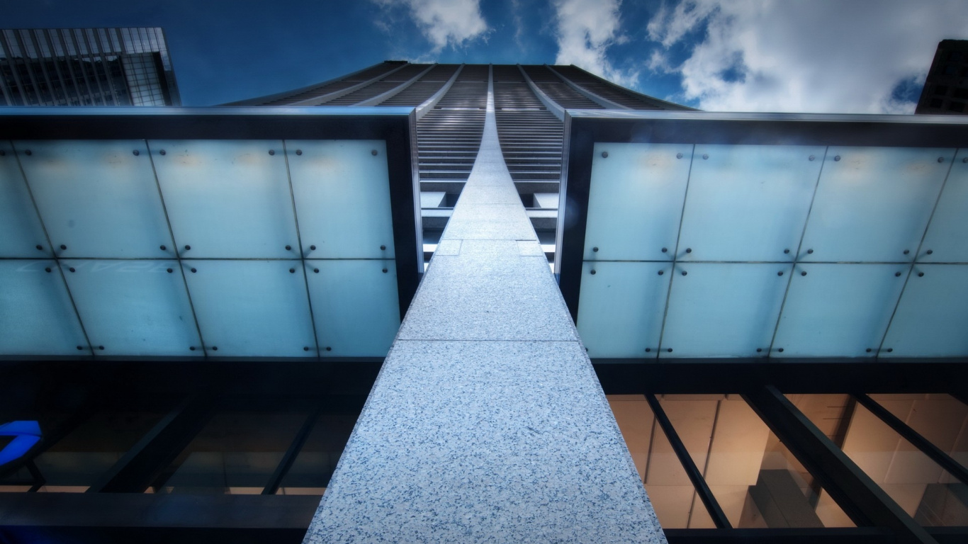Low Angle Photography of Glass Building. Wallpaper in 1366x768 Resolution