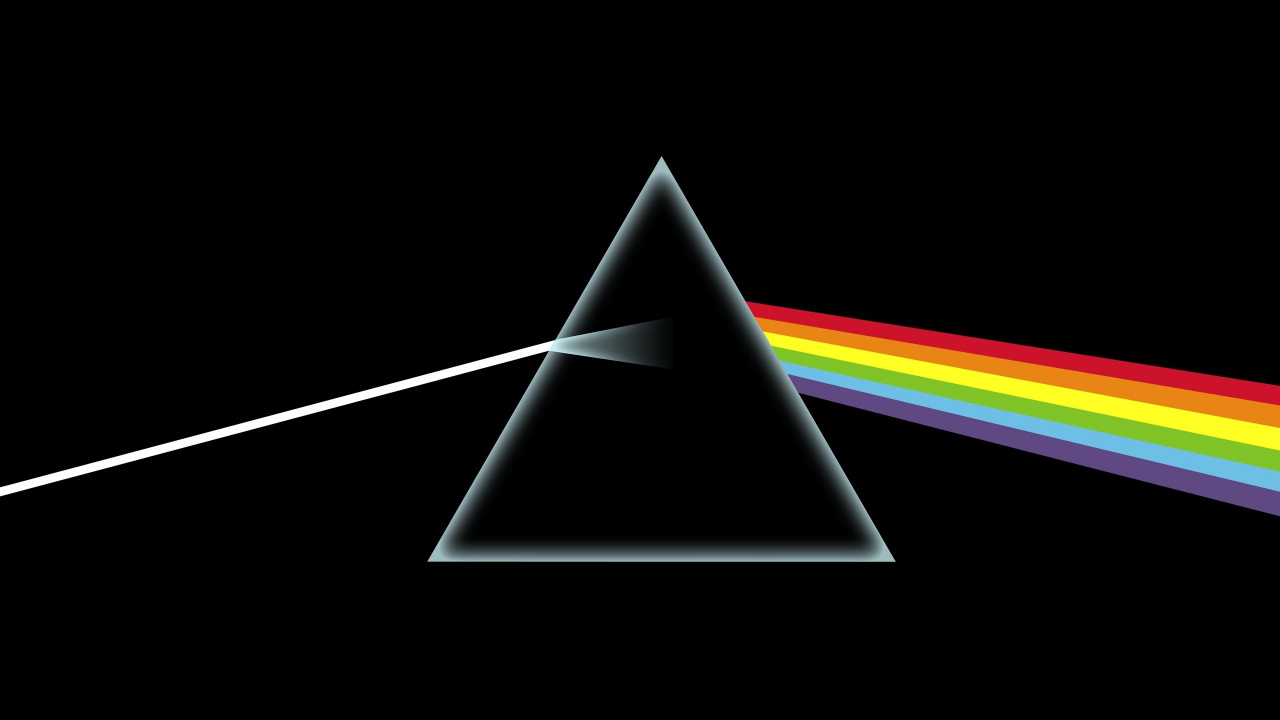 The Dark Side of The Moon, Pink Floyd, Prism, Light, Triangle. Wallpaper in 1280x720 Resolution