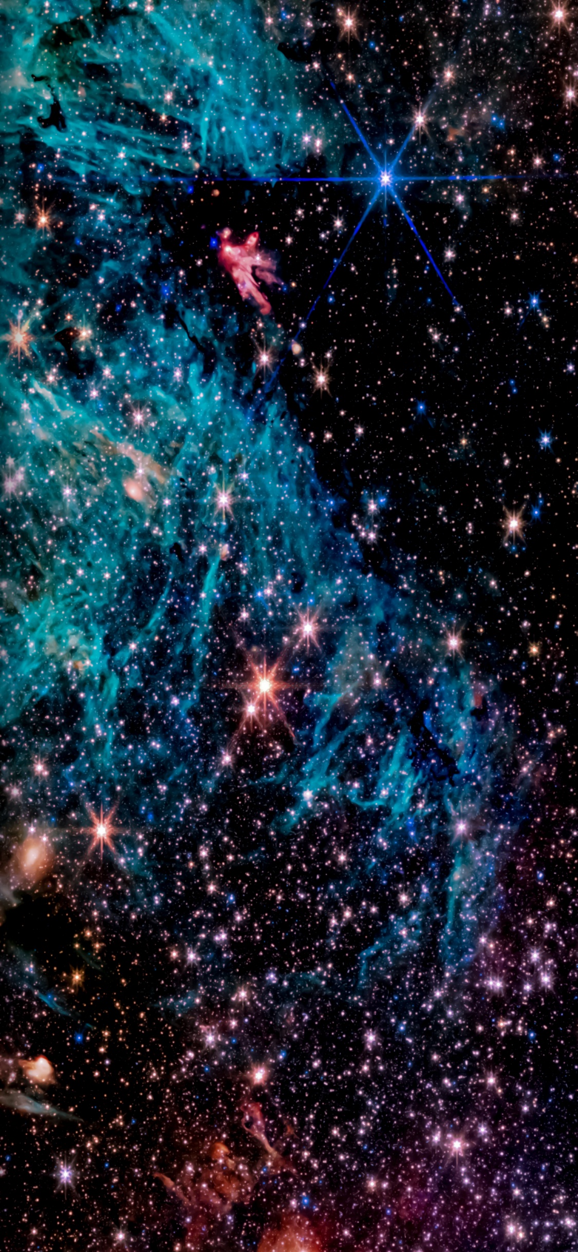 Stern, James-Webb-Weltraumteleskop, Galaxy, Astronomie, NASA. Wallpaper in 1125x2436 Resolution