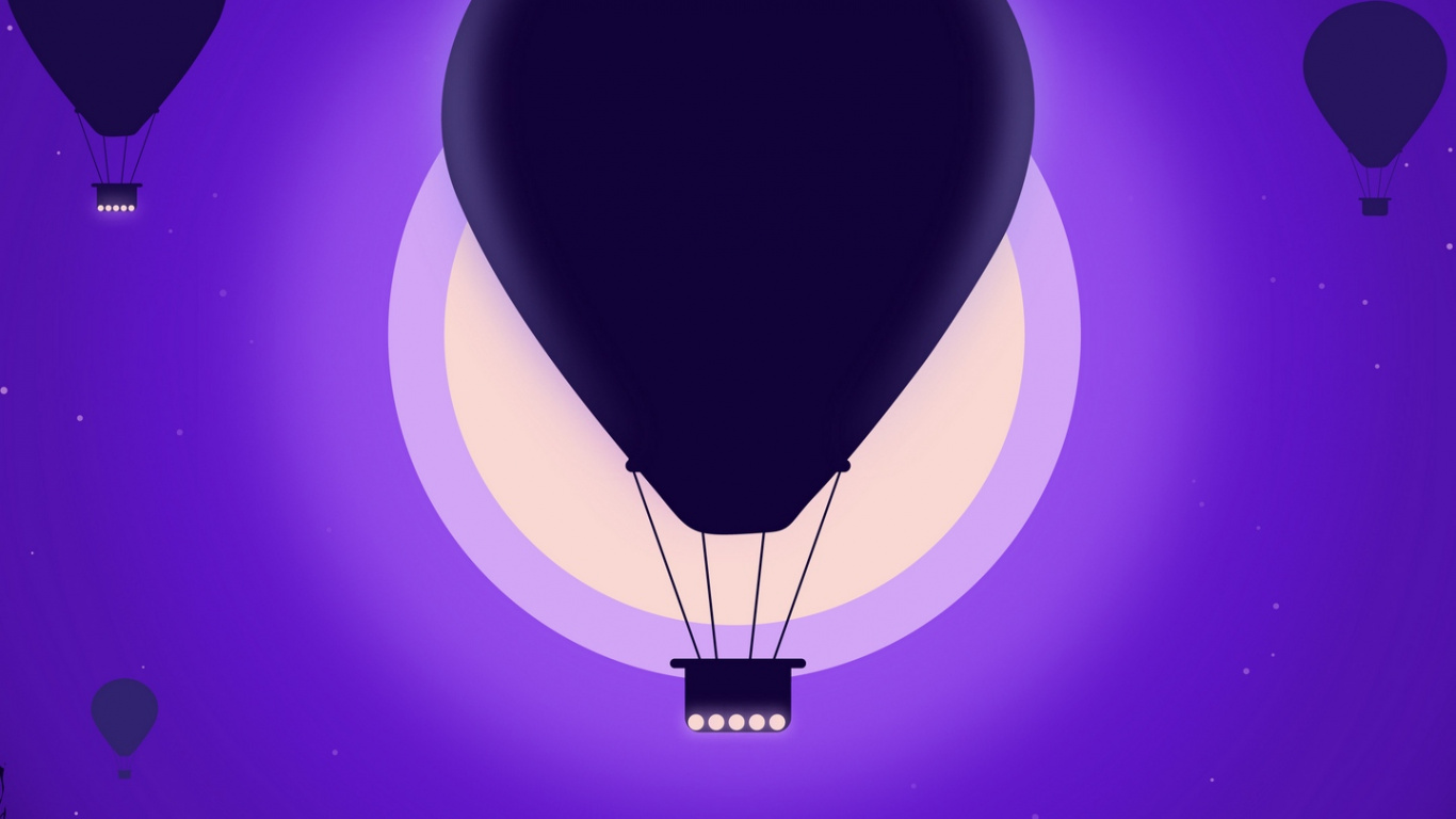 Atmosphère, Montgolfière, Aérostat, Ballon à Air Chaud, Purple. Wallpaper in 1366x768 Resolution