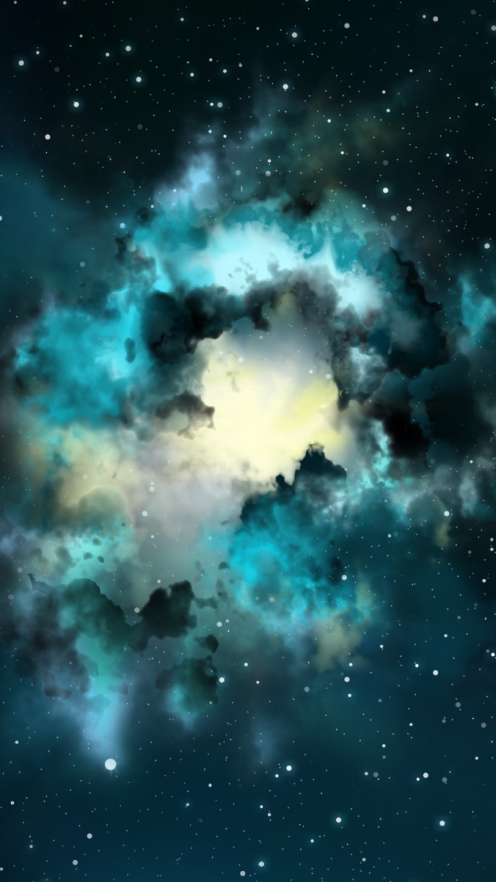 Nuages Blancs et Bleus Pendant la Nuit. Wallpaper in 720x1280 Resolution