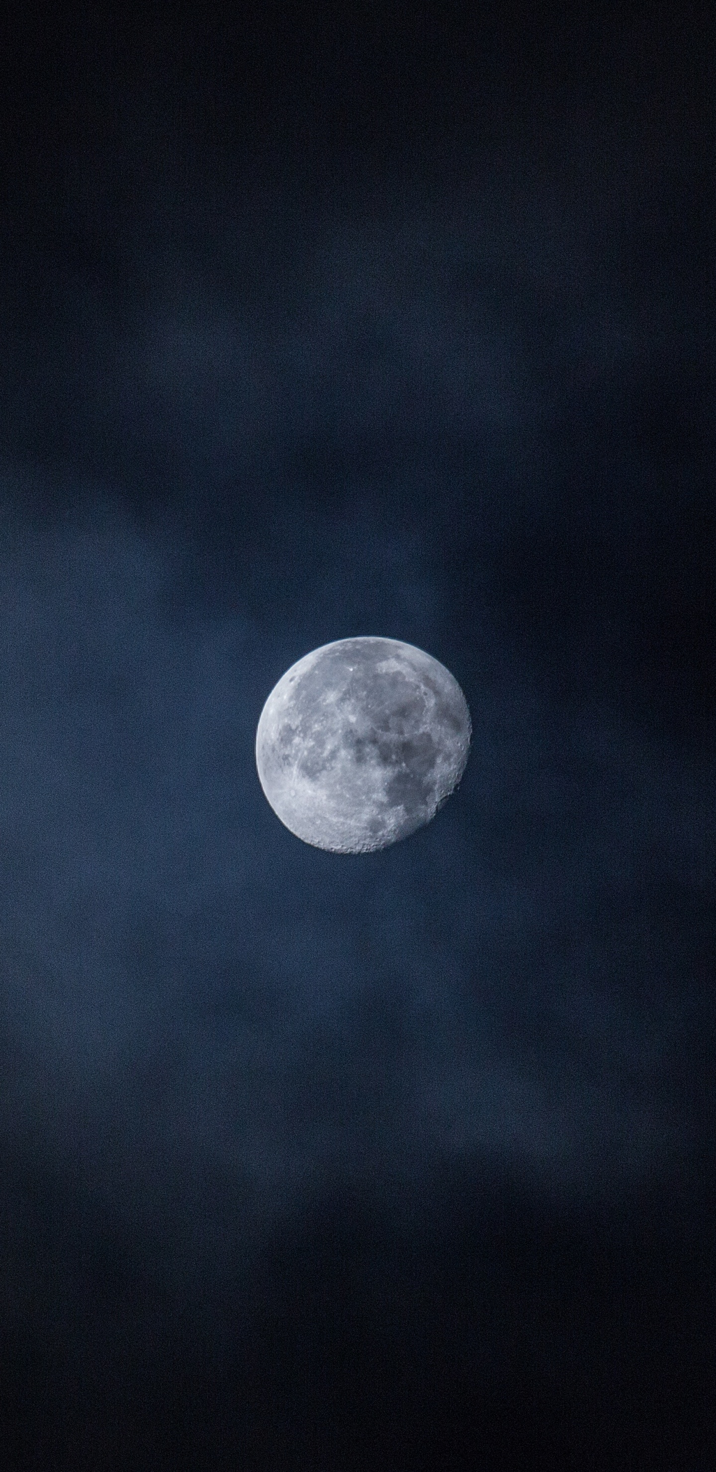 Pleine Lune Dans le Ciel Nocturne. Wallpaper in 1440x2960 Resolution