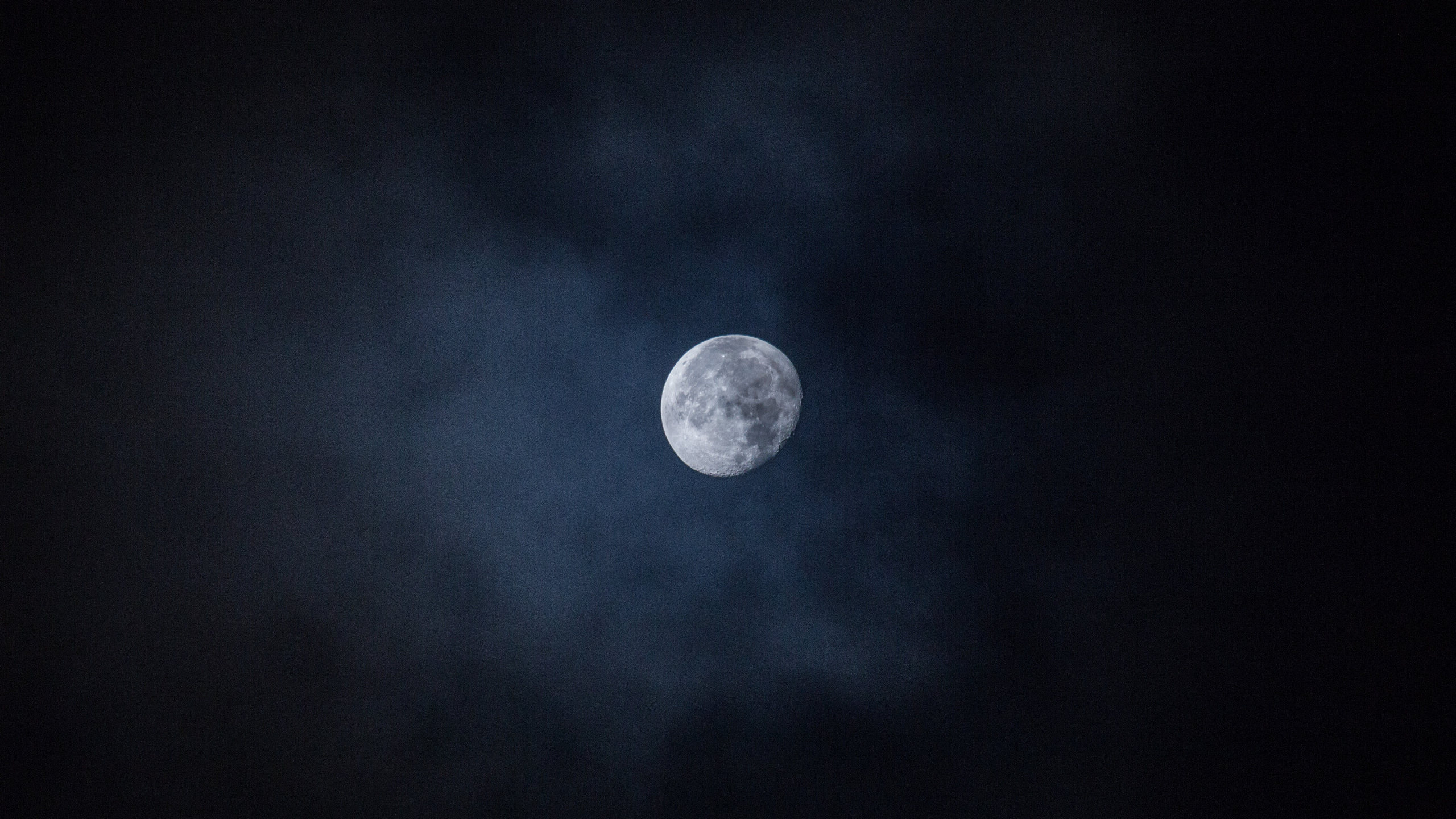 Pleine Lune Dans le Ciel Nocturne. Wallpaper in 2560x1440 Resolution