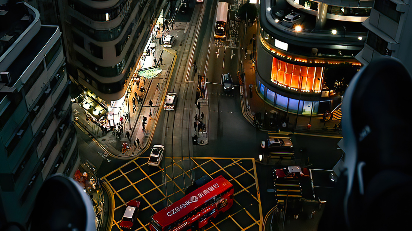 Skyscraper, Building, Automotive Lighting, Cars, Light. Wallpaper in 1366x768 Resolution