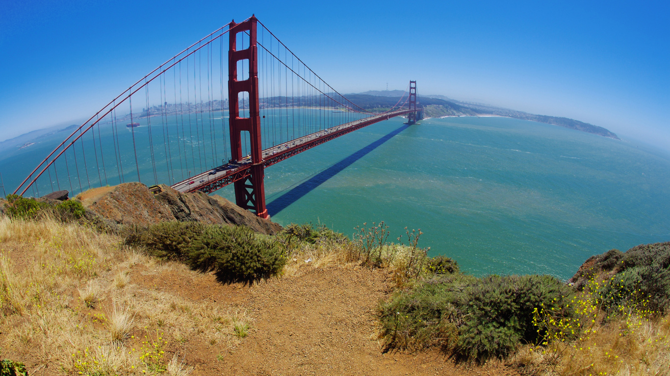 Golden Gate Bridge San Francisco Kalifornien. Wallpaper in 1366x768 Resolution