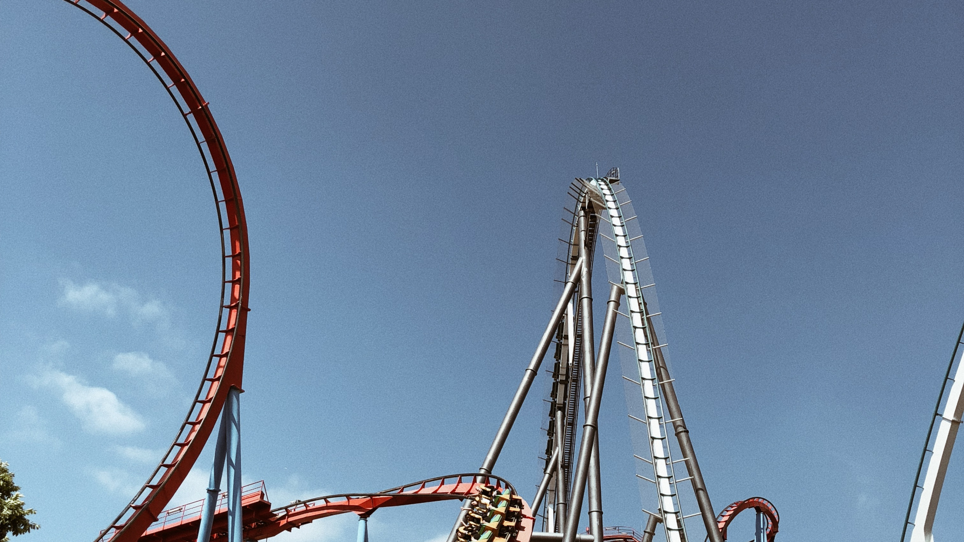 Roller Coaster, Tourist Attraction, Nature, Blue, Daytime. Wallpaper in 1920x1080 Resolution