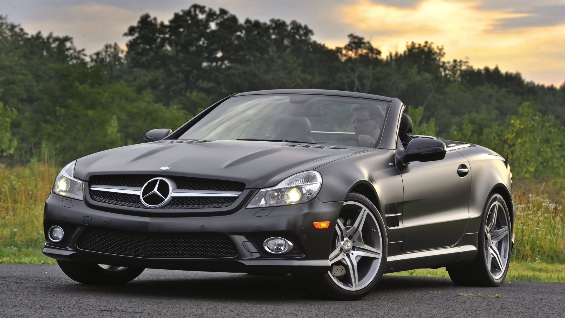 Graues Mercedes Benz Cabrio Coupe. Wallpaper in 1920x1080 Resolution