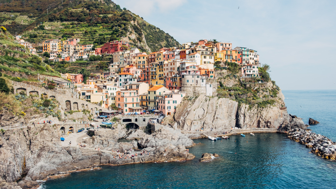 Cinque Terre National Park, Manarola, Monterosso al Mare, Vernazza, La Spezia. Wallpaper in 1280x720 Resolution