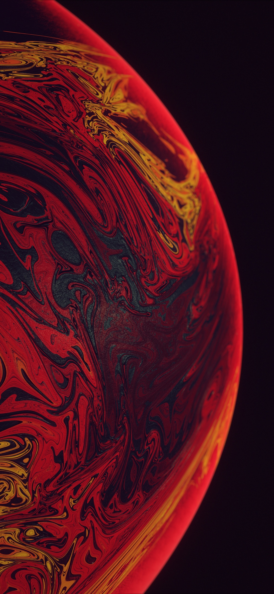 256 Gb, Apples, Liquid, Art, Circle. Wallpaper in 1125x2436 Resolution