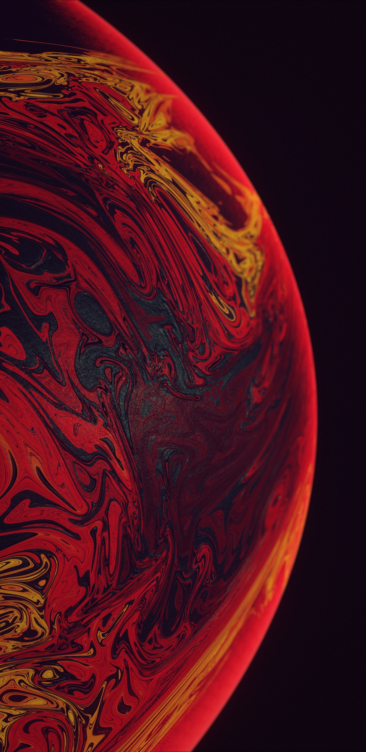 256 Gb, Apples, Liquid, Art, Circle. Wallpaper in 1440x2960 Resolution