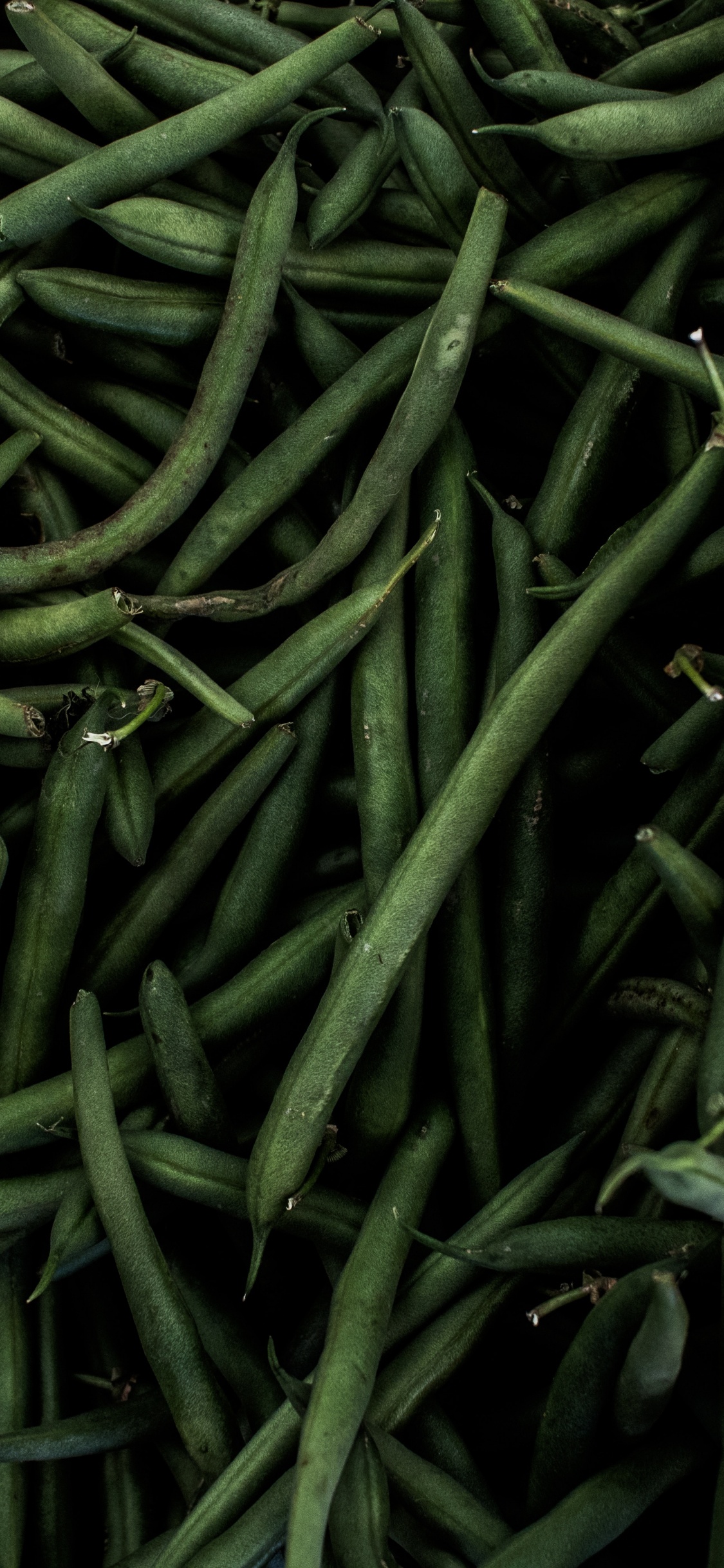 Green Chili Lot on Blue Textile. Wallpaper in 1125x2436 Resolution