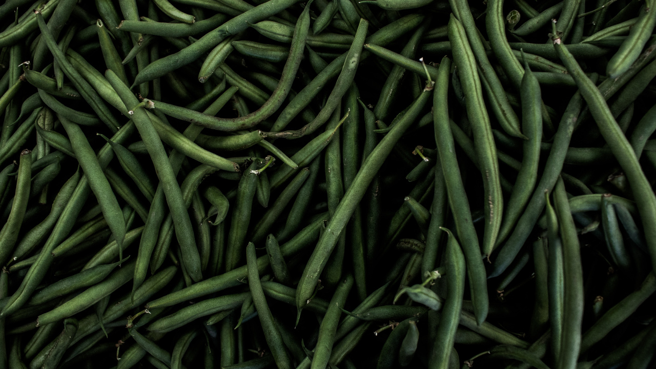 Green Chili Lot on Blue Textile. Wallpaper in 1280x720 Resolution