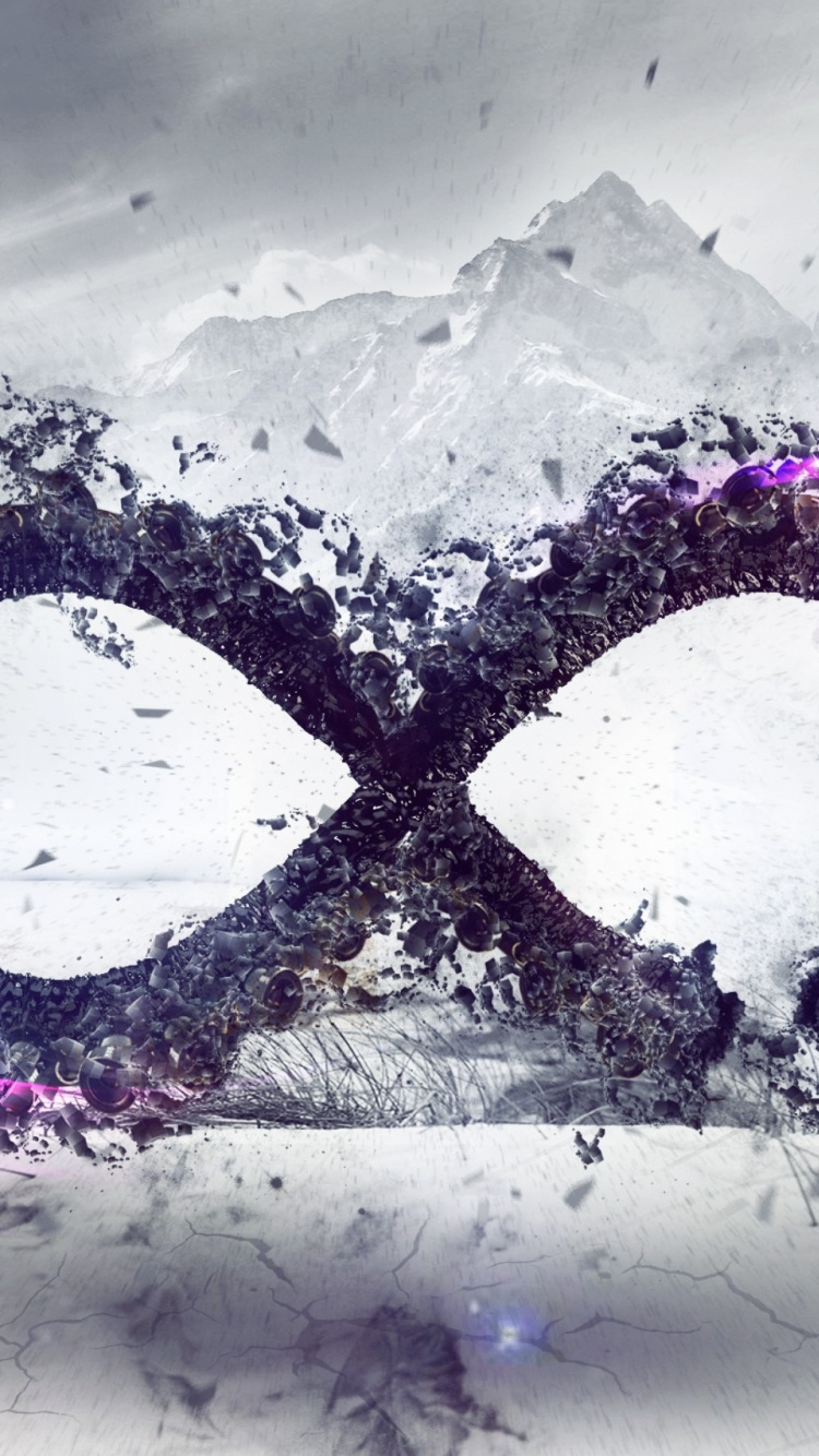 Lila Und Weiße Herzförmige Illustration. Wallpaper in 750x1334 Resolution