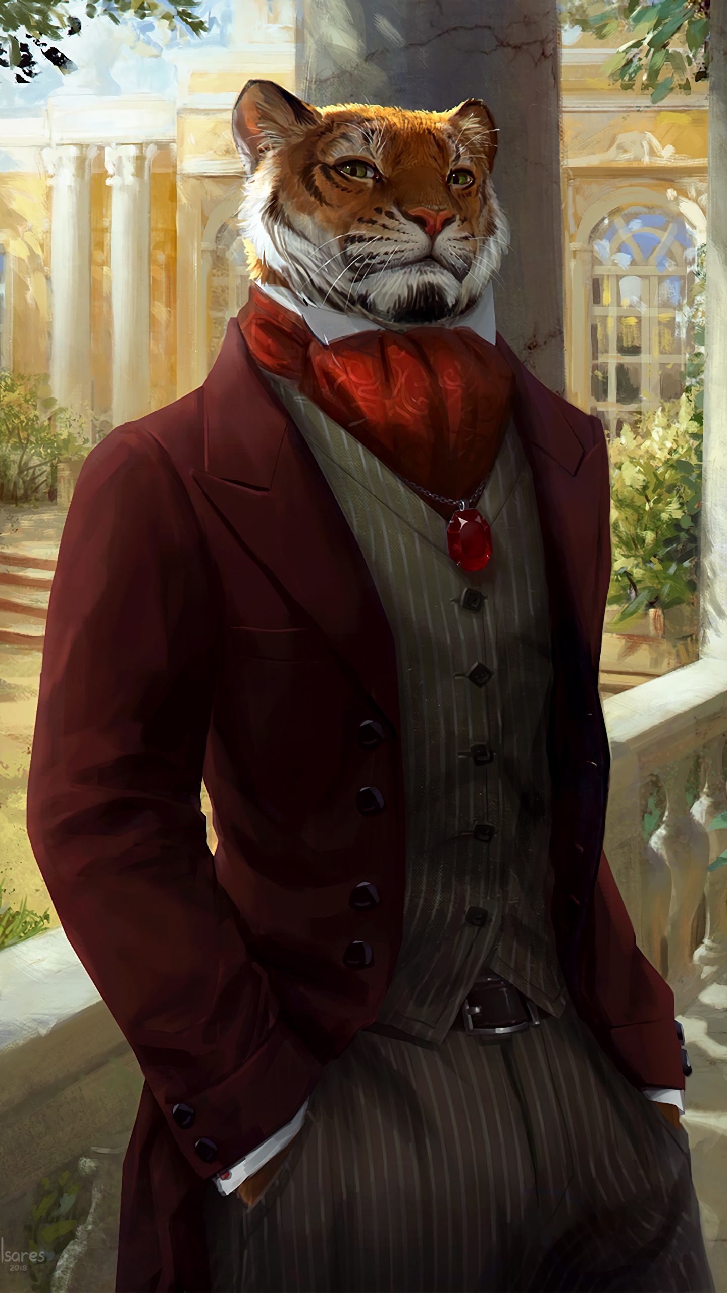 Man in Black Suit Jacket Wearing White and Brown Scarf. Wallpaper in 1440x2560 Resolution