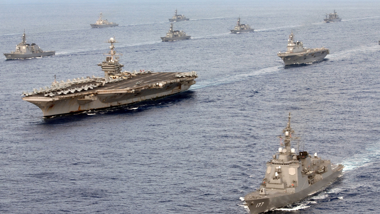 Flota Naval, la Marina de Estados Unidos, Portaaviones, Buque de Guerra de La, Fuerza de Autodefensa Marítima de Japón. Wallpaper in 1280x720 Resolution