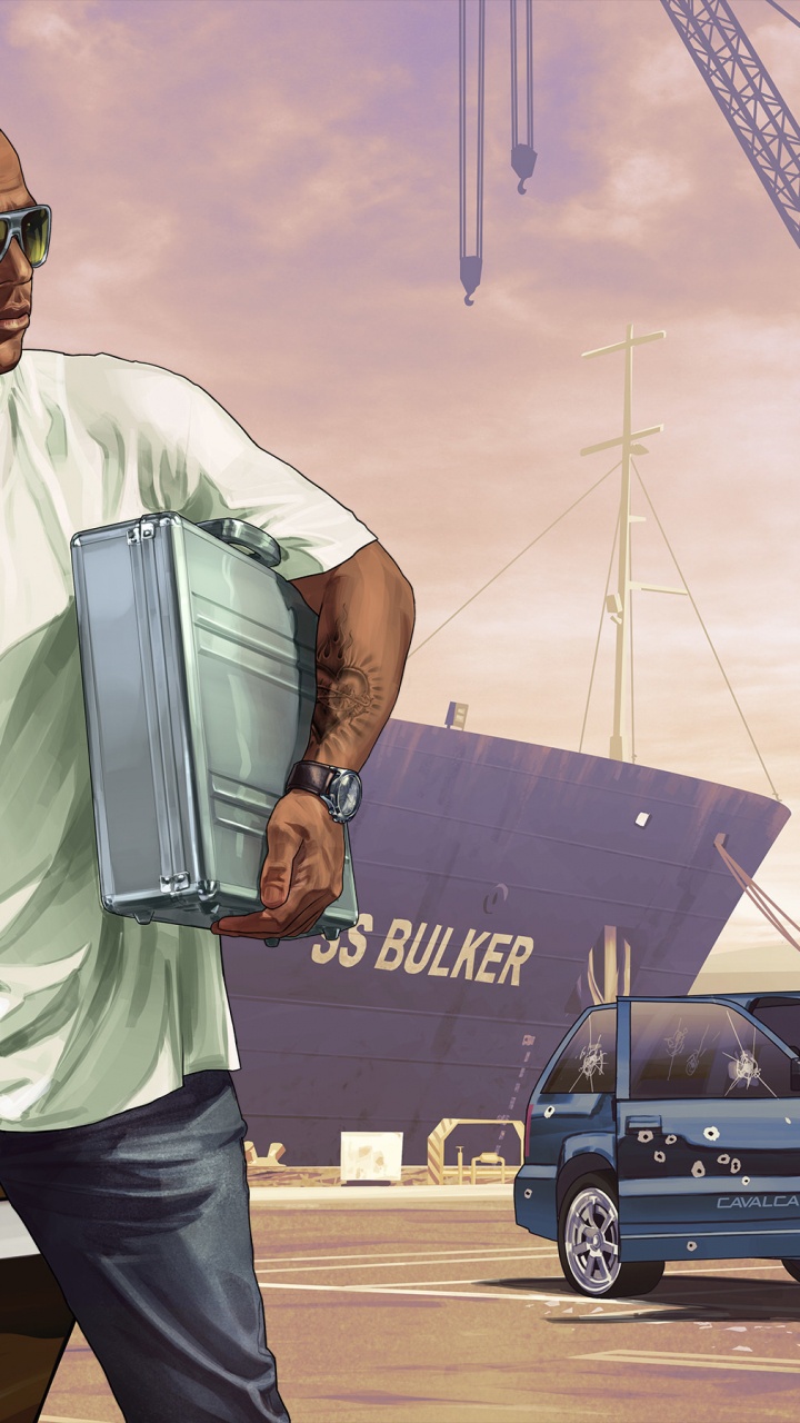 Grand Theft Auto v, Rockstar Games, Auto, Playstation 4, Multiplayer-video-Spiel. Wallpaper in 720x1280 Resolution