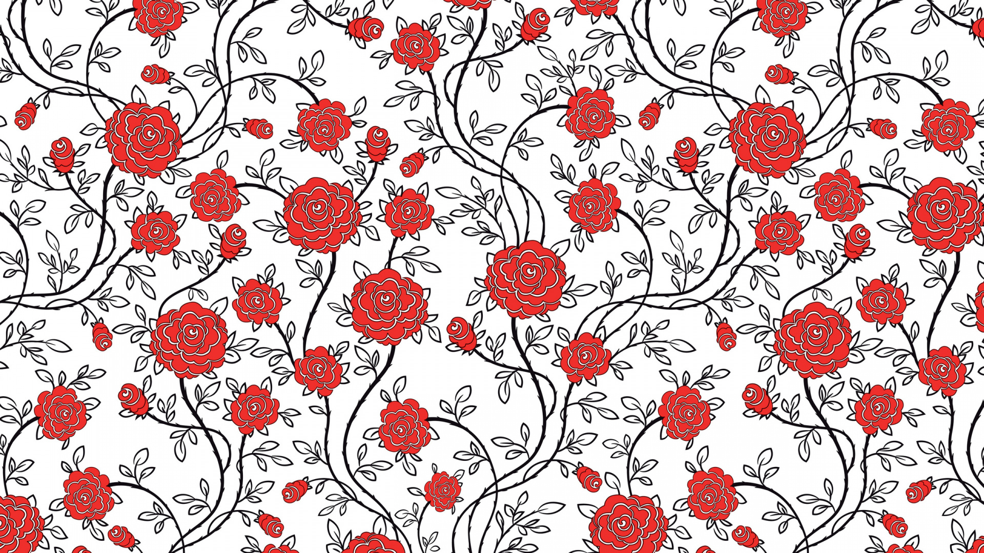 Red and White Floral Design. Wallpaper in 1920x1080 Resolution
