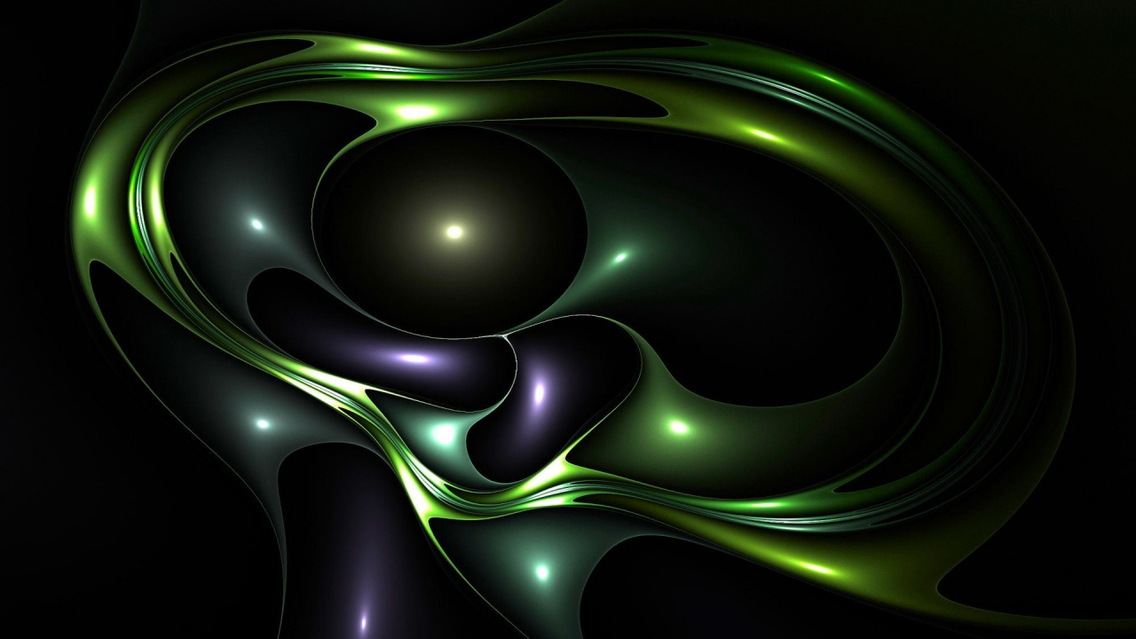 Green and Black Abstract Illustration. Wallpaper in 1280x720 Resolution